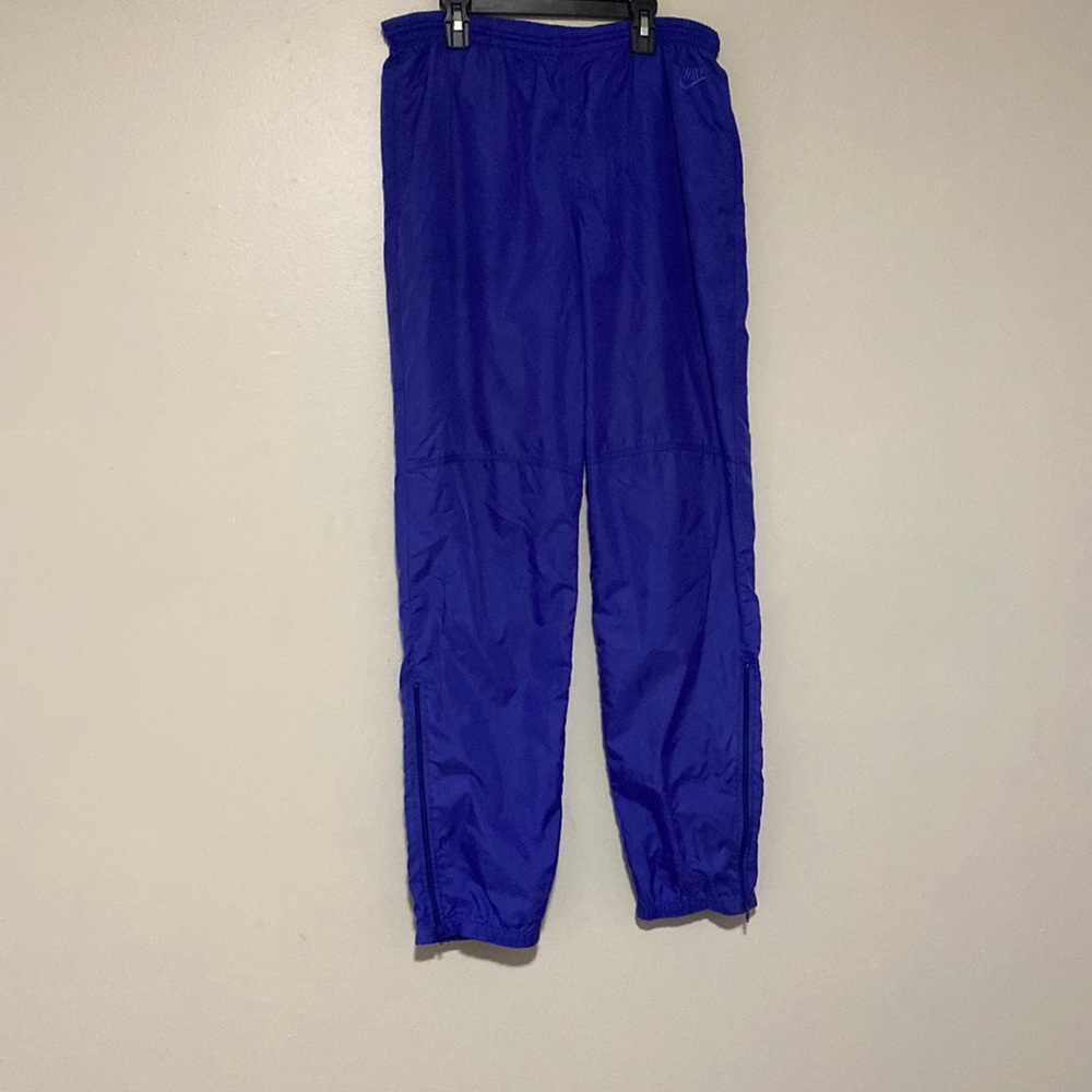 NIKE Vintage Track Running Pants 100% Nylon Active Sweatpants Zipper - Size M
